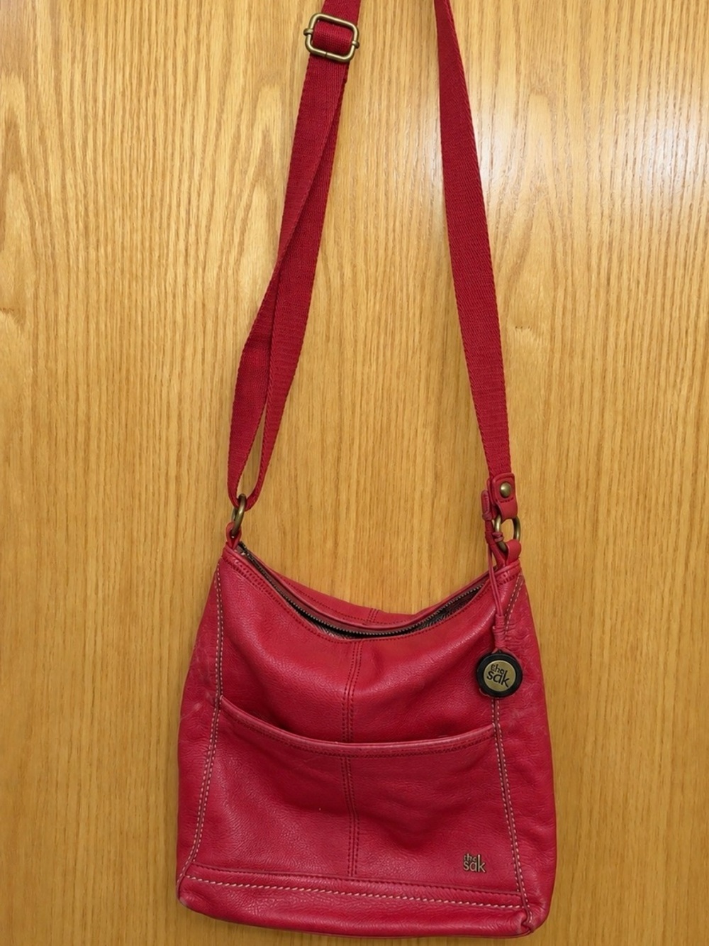 The Sak Red Leather Crossbody Bag